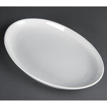 Assiettes creuses ovales en porcelaine blanche 365 x 235 mm - lot de 2 - olympia -  - porcelaine365 235