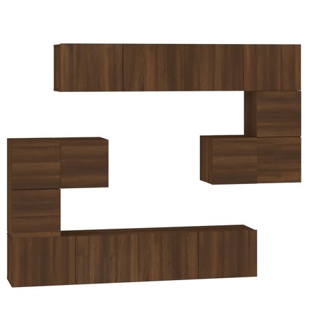 vidaXL Meuble TV mural Chêne marron Bois d'ingénierie