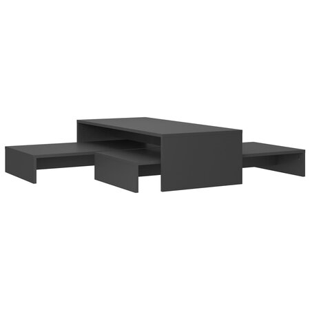 vidaXL Set tables basses gigognes Gris 100x100x26 5 cm Aggloméré