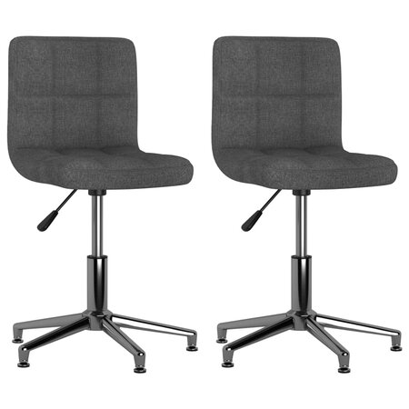 vidaXL Chaises pivotantes à manger lot de 2 gris foncé tissu
