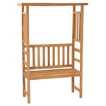 vidaXL Banc de jardin avec pergola 115 cm Bois de teck solide