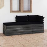 vidaXL Salon palette de jardin 3 Pièces avec coussins Bois de pin massif