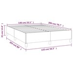 vidaXL Cadre de lit Marron foncé 140x200 cm Tissu