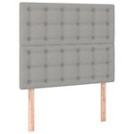 vidaXL Sommier tapissier matelas et LED Gris clair 100x200 cm Tissu