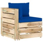 vidaXL Salon de jardin 9 Pièces avec coussins Bois imprégné de vert