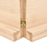 vidaXL Dessus de table bois chêne massif non traité bordure assortie