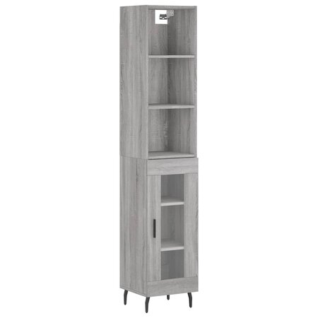 vidaXL Buffet haut Sonoma gris 34 5x34x180 cm Bois d'ingénierie