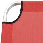 vidaXL Chaise longue pliable extra haute pour seniors Rouge Aluminium