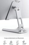 Ovegna P10 : Support téléphonique Portable en Aluminium Alliage, Léger, Pliable, Antidérapant, pour tablettes, Smartphones de 4 à 12.9 Pouces