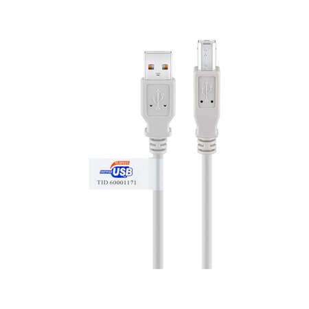 Cable Goobay USB 2.0 type A - B M/M 2m (Gris)
