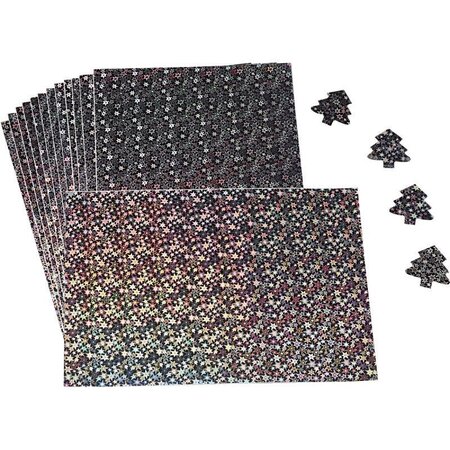Pochette de 15 feuilles holographiques A4 argent