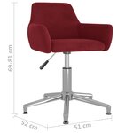 vidaXL Chaise pivotante de salle à manger Rouge bordeaux Velours