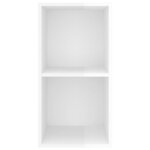 vidaXL Meuble TV mural Blanc brillant 37x37x72 cm Aggloméré