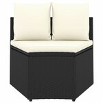 vidaXL Salon de jardin 8 Pièces avec coussins Résine tressée Noir