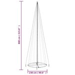 vidaXL Arbre de Noël cône Blanc chaud 1134 LED 230x800 cm