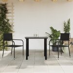 vidaXL Ensemble à manger de jardin 3 Pièces noir résine tressée et acier