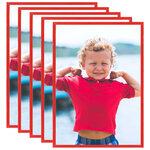 vidaXL Collage de cadres photo 5 Pièces de mur Rouge 59 4x84 cm MDF