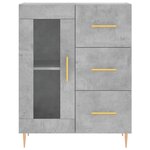 vidaXL Buffet haut Gris béton 69 5x34x180 cm Bois d'ingénierie