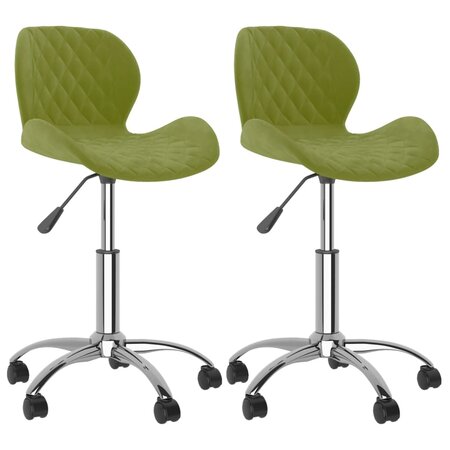 vidaXL Chaises pivotantes à manger lot de 2 Vert clair Velours