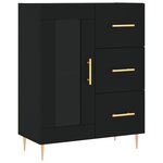 vidaXL Buffet haut Noir 69 5x34x180 cm Bois d'ingénierie