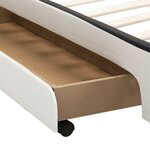 vidaXL Cadre de lit avec LED Blanc Similicuir 100 x 200 cm