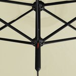 vidaXL Parasol double avec mât en acier Sable 600 cm