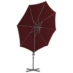 vidaXL Parasol déporté avec mât en acier Rouge bordeaux 300 cm