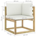 vidaXL Canapés d'angle de jardin 2Pièces et coussins Pin imprégné de vert