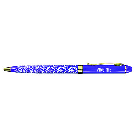 Stylo fin en métal laqué violet - Virginie