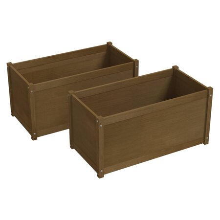 vidaXL Jardinières 2 Pièces Marron miel 100x50x50 cm Bois de pin massif