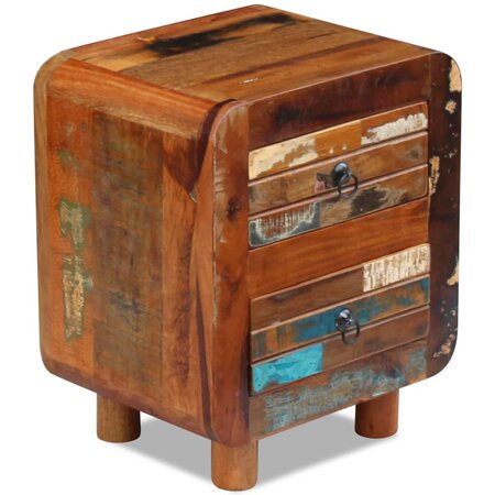 vidaXL Table de chevet Bois de récupération massif 43 x 33 x 51 cm