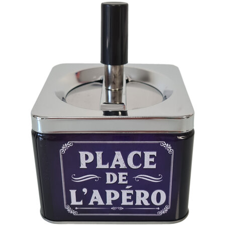 Cendrier poussoir métallique apéro