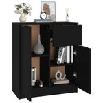 vidaXL Buffet noir 60x30x70 cm bois d'ingénierie
