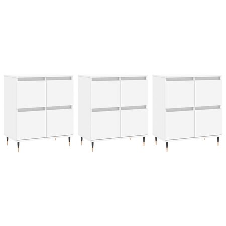 vidaXL Buffets 3 Pièces Blanc Bois d'ingénierie