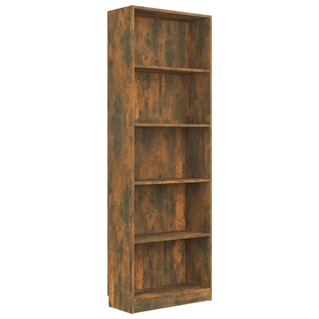 vidaXL Bibliothèque 5 niveaux Chêne fumé 60x24x175cm Bois d'ingénierie
