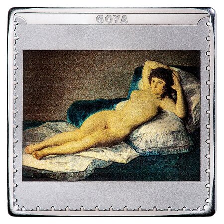 Pièce de monnaie 10 euro Espagne 2019 argent BE – La Maja nue  par Goya