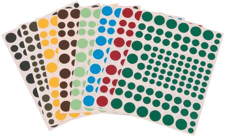 Sachet 8 feuilles A5 gommettes / rond Assorties JPC