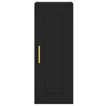 vidaXL Buffet haut Noir 34 5x34x180 cm Bois d'ingénierie