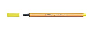 Stylo-feutre point 88 pointe fine 0 4 mm jaune fluo stabilo