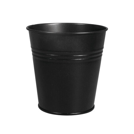 Pot en métal  10 5cm ø  noir  11cm  fond ø7 5cm