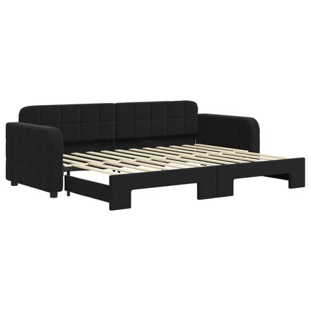 vidaXL Lit de jour avec lit gigogne noir 80x200 cm velours