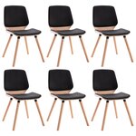 vidaXL Chaises à manger lot de 6 noir similicuir