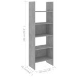 vidaXL Bibliothèque Gris béton 60x35x180 cm Aggloméré