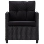 vidaXL Canapés de jardin 6 Pièces avec coussins Résine tressée Noir