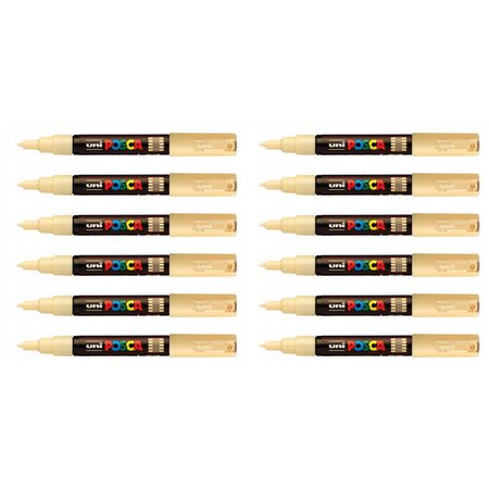 Marqueur pointe conique extra-fine posca pc1mc 0 7 - 1mm beige x 12 posca