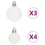 vidaXL Ensemble de boules de Noël 65 Pièces Rose / Rouge / Blanc