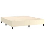 vidaXL Sommier tapissier et matelas et LED Crème 160x200 cm Similicuir