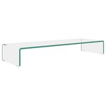 vidaXL Meuble TV / pour moniteur 90 x 30 x 13 cm Verre Transparent