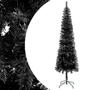 vidaXL Sapin de Noël étroit Noir 240 cm