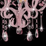 vidaXL Plafonnier avec perles Rose Rond E14